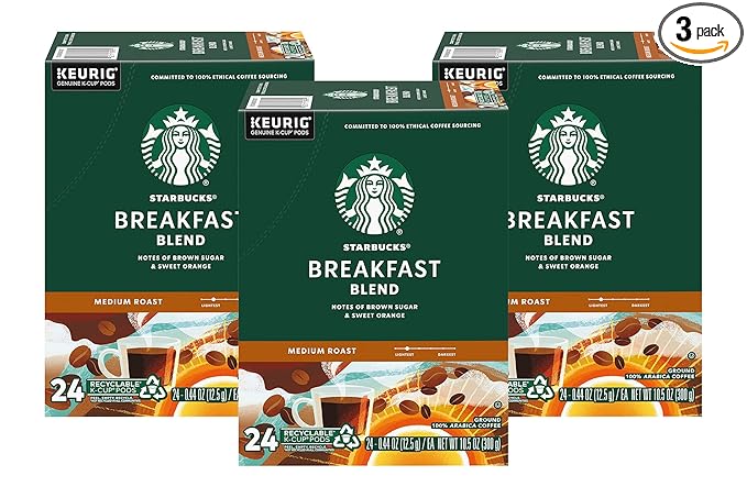 Starbucks Breakfast Blend Coffee K-Cups, 72 Count
