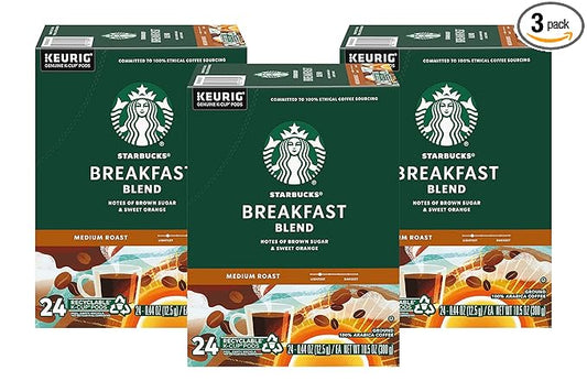 Starbucks Breakfast Blend Coffee K-Cups, 72 Count