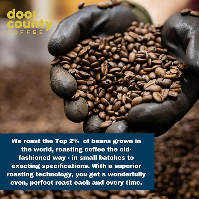Gourmet Flavored Holiday Coffee Sampler Pack - 10 Bags of Unique Flavored Coffees – 100% Specialty Grade 1 Arabica -1.5 oz Full-Pot Bags - Roasted by Door County Coffee