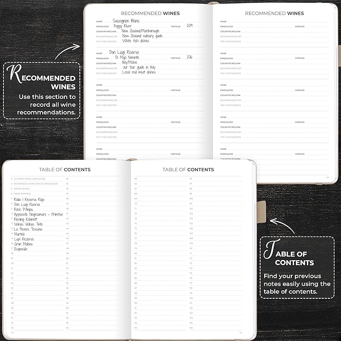 Clever Fox Wine Journal for Wine Tasting – Guided Wine Diary & Log Book with Tasting Instructions, Aroma Wheel, Food Pairing & Glass Guide – 132 Entries, Hardcover, A5 Size (Seashell)