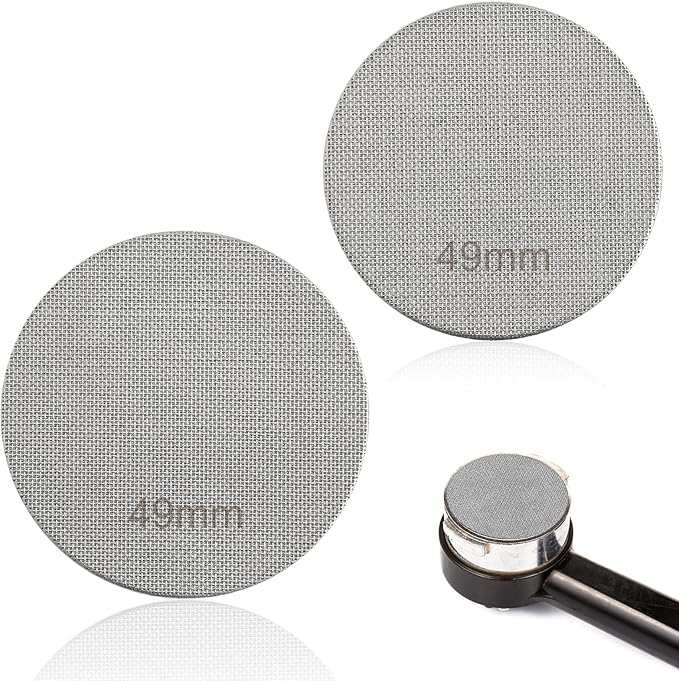2pcs 49mm Espresso Screen Filter, 316 Stainless Steel Espresso Puck Screen 150μm Reusable Espresso Portafilter Puck Screen Sturdy Coffee Screen Filter Mesh for Espresso