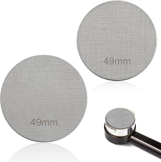 2pcs 49mm Espresso Screen Filter, 316 Stainless Steel Espresso Puck Screen 150μm Reusable Espresso Portafilter Puck Screen Sturdy Coffee Screen Filter Mesh for Espresso