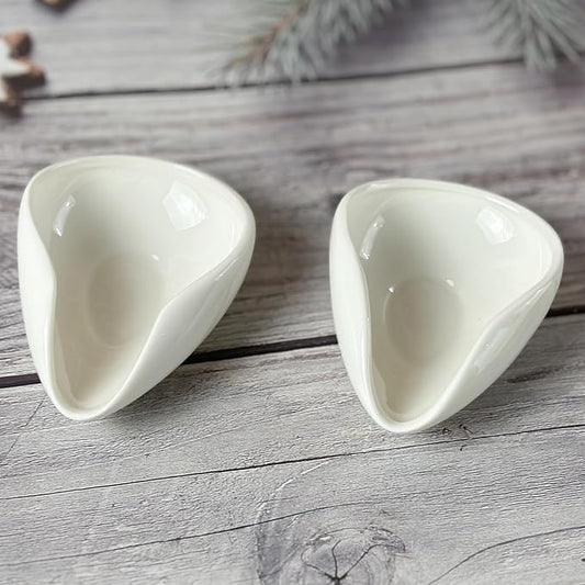 2PCS Ceramic Coffee Bean Dosing Cup – Precise Coffee Grounds Measuring Tool – Anti-Static, Food-Safe Ceramic Design White