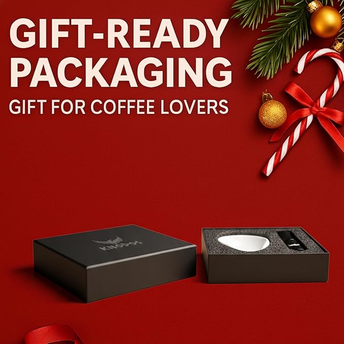 KNODOS Coffee Bean Dosing Cup and RDT Spray Bottle Gift Set Coffee Bar Accessories Ceramic Espresso Dosing Bowl Single Dose Measuring Tray Kit
