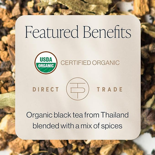 Rishi Tea Masala Chai Black Loose Leaf Tea Blend - Organic, Assam with Whole Spices, Energizing & Caffeinated - 4 Ounces, 9+ Servings