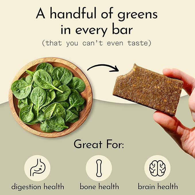 Send Bars Plant-Based Vegan Healthy Protein Bars, With Greens (Variety Pack, 8 Bars) – Only Real Ingredients, Zero Added Sugar, Gluten-Free, Dairy-Free
