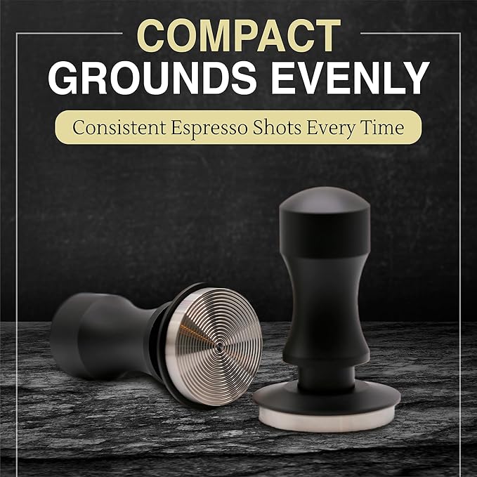 JOPOLOGY 51mm Calibrated Espresso Coffee Tamper - Spring Loaded Coffee Tamp Tool with Mat - Precision Tamper Tool for Espresso Machines - Espresso Hand Press Tamper for Barista & at Home Brewers