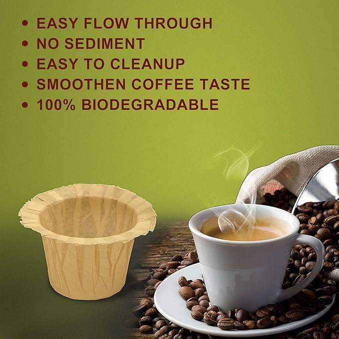 Haetyly 2 Pack Reusable K Cups with 100 Count Natural Paper Filters,Compatible with Keurig Single Serve 1.0 and 2.0, Fits All Reusable K Cup Coffee Pods