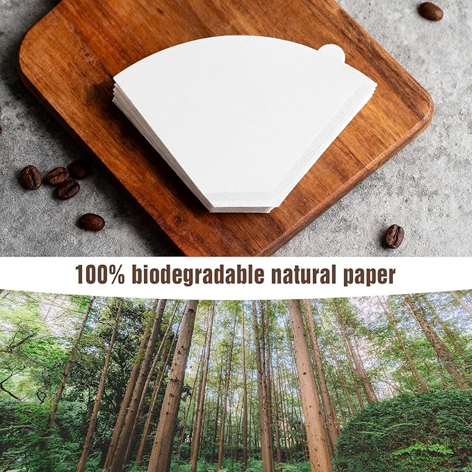 200 Count Cone Coffee Filters #4, Clinuse White Size 04 Coffee Filters 8-12 Cup, Disposable Natural Paper Filters, No.4 Cone Filters for Ninja, Cuisinart, Pour Over and Drip Coffee Maker