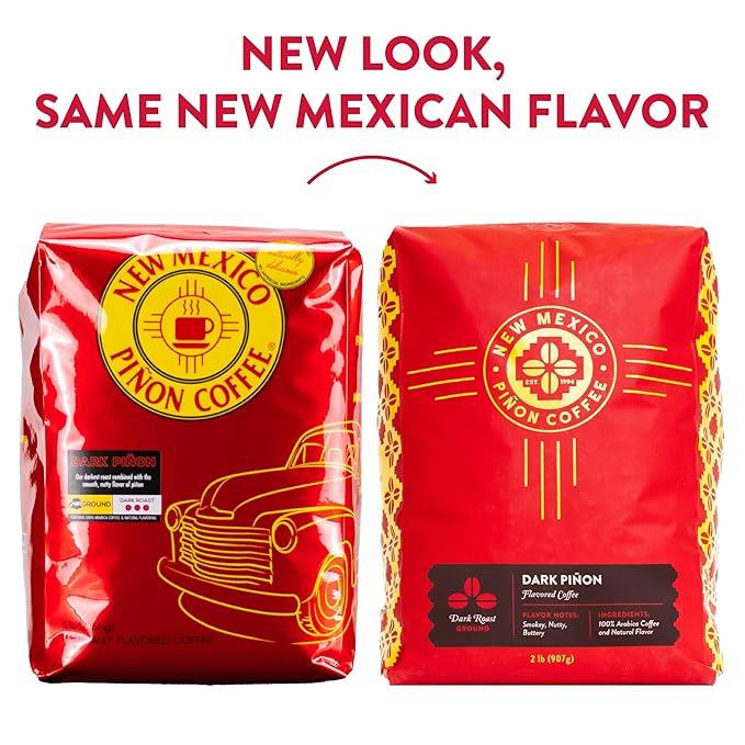 New Mexico Piñon Coffee Naturally Flavored Coffee (Dark Piñon Ground, 2 pound)