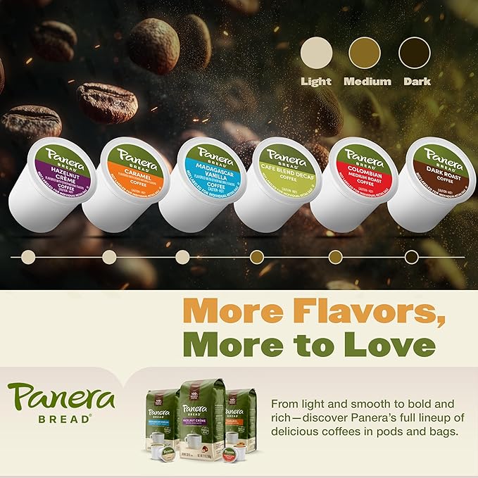 Panera Caramel Light Roast Ground Coffee, 100% Arabica, Naturally Flavored Caramel, Rich Buttery Taste, Sustainably Sourced, 12oz Bag Pack of 6 (72 oz Total)