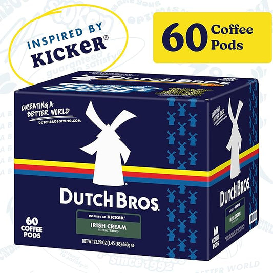 Dutch Bros Irish Cream Flavored Coffee inspired by Kicker®, 60 Count, Medium Roast, Single Serve Coffee Pods for Keurig K-Cup Brewers