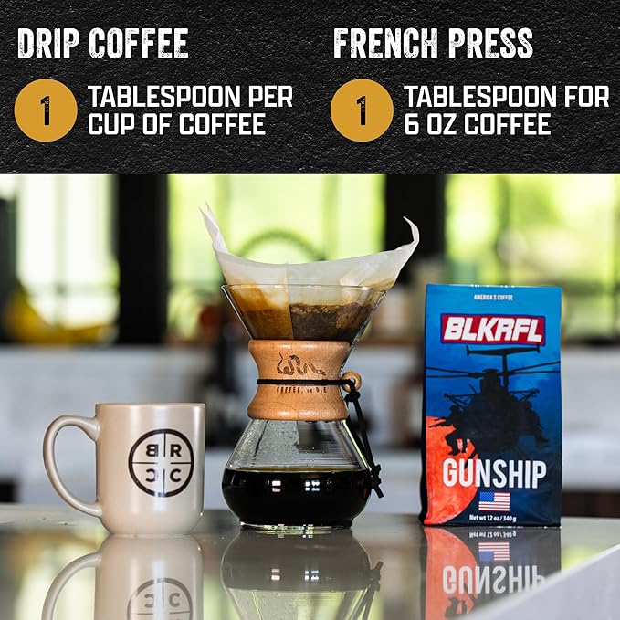 Black Rifle Coffee Company Gunship Roast, 12oz Bag, Whole Bean Light Roast - Roasted Blend Made from Arabica Beans - Colombian & Brazilian Beans - Veteran Founded & American Made