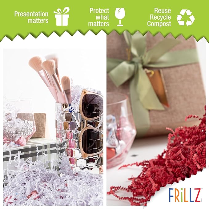 FRILLZ Crinkle Cut Paper Shred Filler for Baskets, Gifts, Packing and Protecting your Halloween, Fall Festival, Birthday and other events (2 pound, Candy Corn)