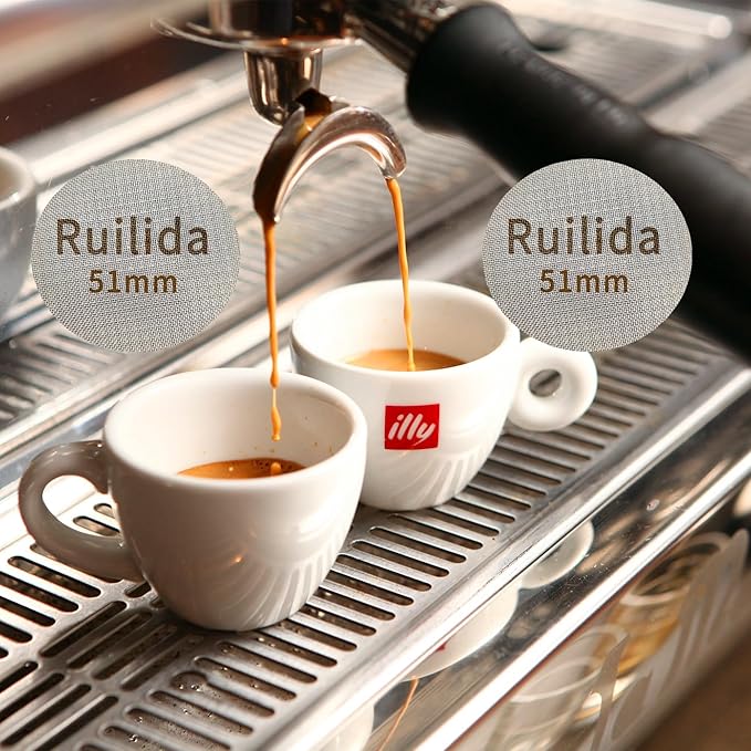 2 Packs Espresso Puck Screen 51mm, Reusable 1.7mm Thickness 150μm 316 Stainless Steel Professional Barista Coffee Filter Mesh Plate for Espresso Portafilter Filter Basket (51mm)