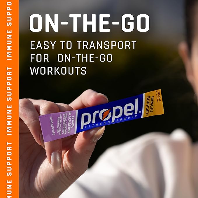 Propel Immune Support Electrolyte Enhanced Water Drink Mix Powder Packets, Variety Pack, 100% DV Vitamin C, Good source of Zinc, Zero Sugar Hydration with Electrolytes (Pack of 60)