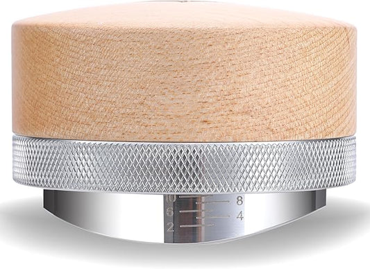 KNODOS 54mm Espresso Distributor for Breville Portafilters Maple Coffee Leveler Adjustable Depth Stainless Steel Espresso Leveling Tool Premium Espresso Machine Accessories For Coffee Bar