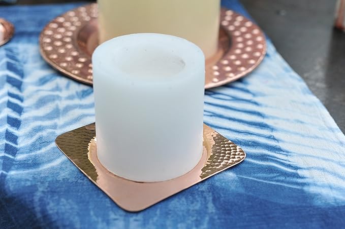 Sertodo Copper, Square Napa Bottle Coaster, Hand Hammered 100% Pure Copper, 5.5 Inch square, Single
