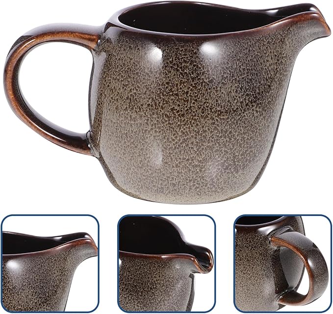 ABOOFAN Mini Creamer Pitcher Ceramic Creamer Jugs Mini Sauce Pitcher Porcelain Classic s Milk Coffee Syrup Jar Server Dipping Bowls grey