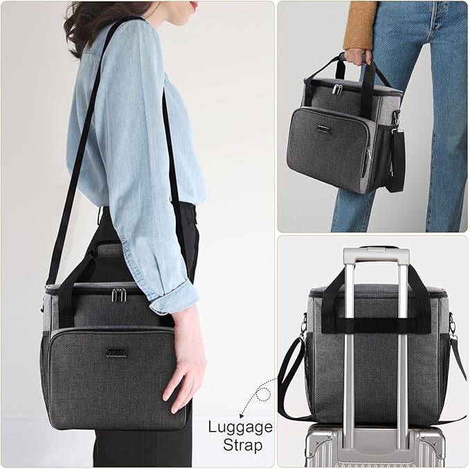 BAGLHER Coffee Maker Travel Bag Compatible with Keurig K-Slim, Keurig K-Supreme or Other Accessories, Portable Coffee Maker Case with Shoulder Strap for Travel, Grey
