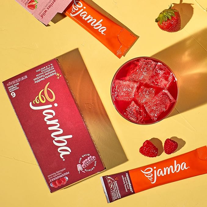 Jamba Singles To Go! razzmatazz smoothie-inspired powdered drink mix packets, 6-Count, aspartame free, just add water (Pack of 2)