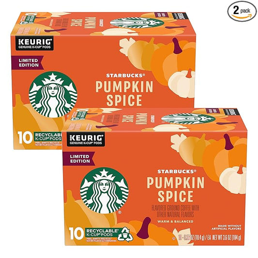 Starbucks Coffee Company Limited Edition Flavored Coffee K-Cups, Pumpkin Spice, 10 CT (Pack of 2)