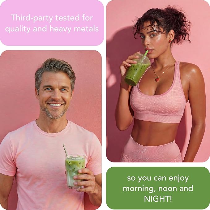 Caff Off Decaf Strawberry Matcha Green Tea Powder From Japan – 1.06 oz / 30 g – Ceremonial Grade & Sugar-Free – No Fillers or Milk Powders – Naturally Decaffeinated Without Chemicals – Tested for Heavy Metals – First Harvest, Shade-Grown & Caffeine-Fre...