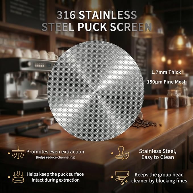 53.3mm Espresso Tamper Set – 30lb Calibrated Spring-Loaded Coffee Tamper with Click Feedback, 4-Leaf Leveler, 316 Stainless Steel Puck Screen Anti-Slip Mats for 54mm Portafilter