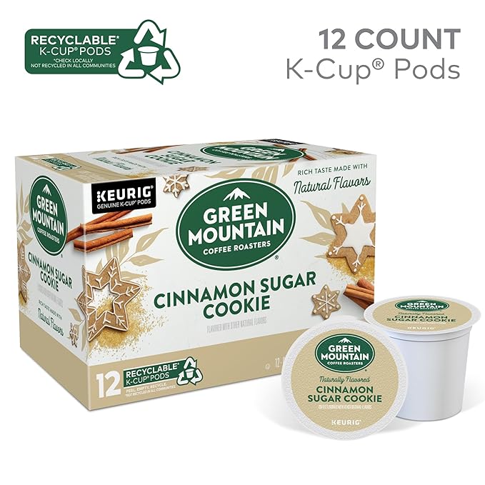 Green Mountain Coffee Roasters light roast Pod Cinnamon Sugar Cookie Coffee, 12 Count