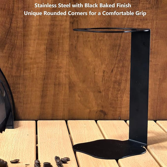 Pour Over Coffee Station Coffee Dripper Stand Stainless Steel (Black Rounded Square)