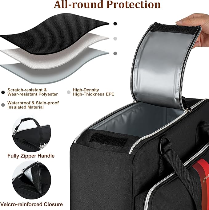 Coffee Maker Travel Bag Compatible with Keurig K-Slim/K-Express/K-Iced/Ninja PB051/PB041ST,Single Serve Coffee Brewer Carrying Case with Multiple Pockets for K-Cup Pods(Bag Only)