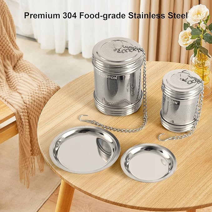 2 Pack Reusable Tea Steeper Extra Fine Mesh Tea Infuser Stainless Steel Tea Strainer for Loose Leaf Tea