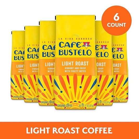 Café Bustelo Light Roast Ground Coffee, 11-Oz. Bag (Pack of 6)