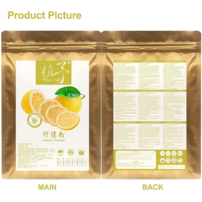 Plant Gift 100% Pure Lemon Powder 柠檬粉 Natural Meal Powder, Lemon Powder Fruit - Vegan Smoothie and Drink Non-GMO, Gluten-Free, Raw | Vegetarians 100G