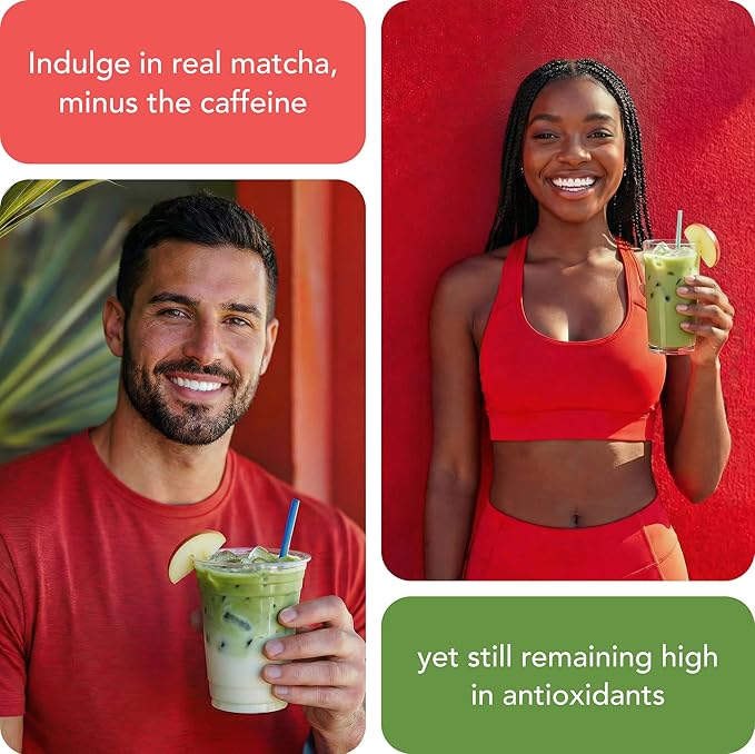 Caff Off Decaf Apple Matcha Green Tea Powder From Japan – 1.06 oz / 30 g – Ceremonial Grade & Sugar-Free – No Fillers or Milk Powders – Naturally Decaffeinated Without Chemicals – Tested for Heavy Metals – First Harvest, Shade-Grown & Caffeine-Free Mat...