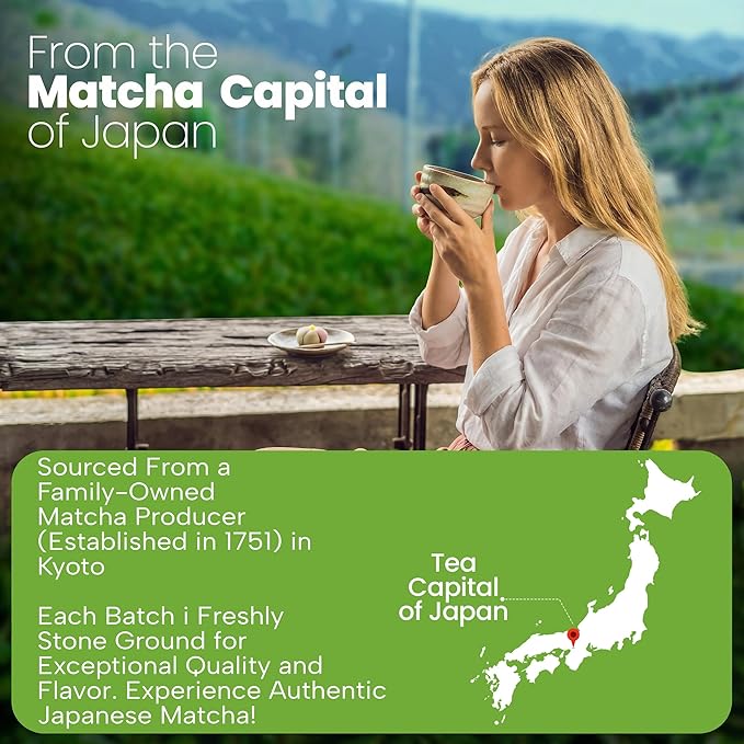 Matcha Wellness Superior Culinary Grade Organic Matcha Powder – 3.5oz Authentic Japanese Green Tea Powder from Kyoto – Perfect for Matcha Lattes, No Additives, Unsweetened