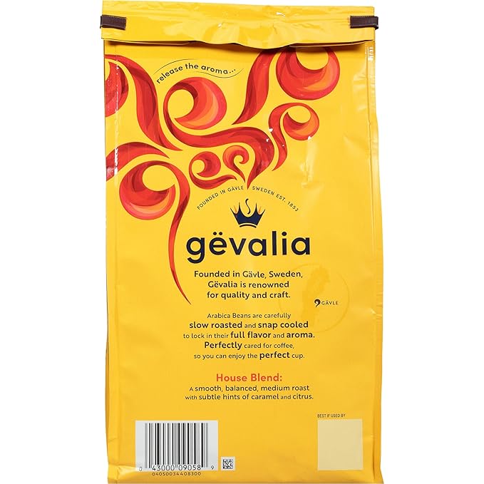 Gevalia House Blend Decaf Medium Roast Ground Coffee, 20 oz Bag