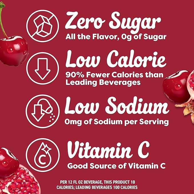 Crystal Light Drink Mix, 5 Pitcher Packets, for Flavorful Hydration and Shareable Refreshment, Cherry Pomegranate, flavored with other natural flavor, Zero Sugar, Low Calorie, 2.2 oz