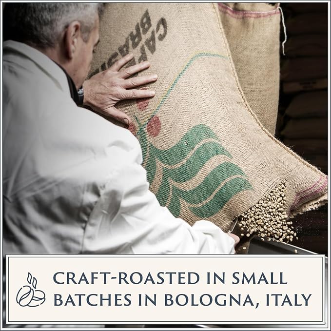Filicori Zecchini Italian Espresso Beans – Whole Bean Coffee Medium Roast Arabica & Robusta Blend – Low Acidity, Slow Roasted – Kavè 2.2lb Bag