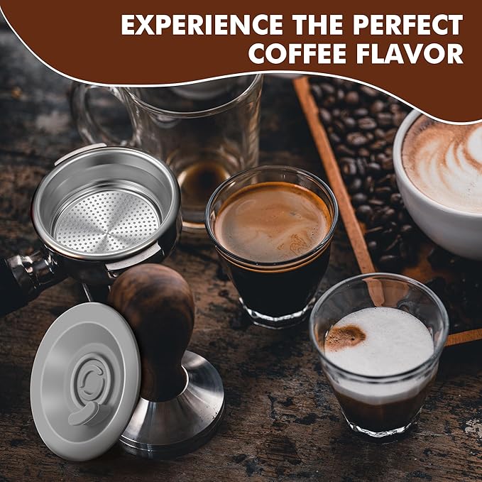 Dunkive 1 Pack 54mm Dual Wall Portafilter Basket Compatible with Breville Espresso Machines BES860XL/11.41, BES870, BES880, BES875, Two Cup Dual Wall Filter Replacement (Multi Port,Gray)