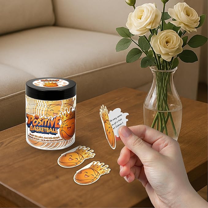 Positive Basketball Jar With 60 Affirmation Cards, Emotional Support Basketball, Basketball Gift For Teen Boys Girls And Men, Coach, Christmas Gifts, Stocking Stuffers For Teen Boys