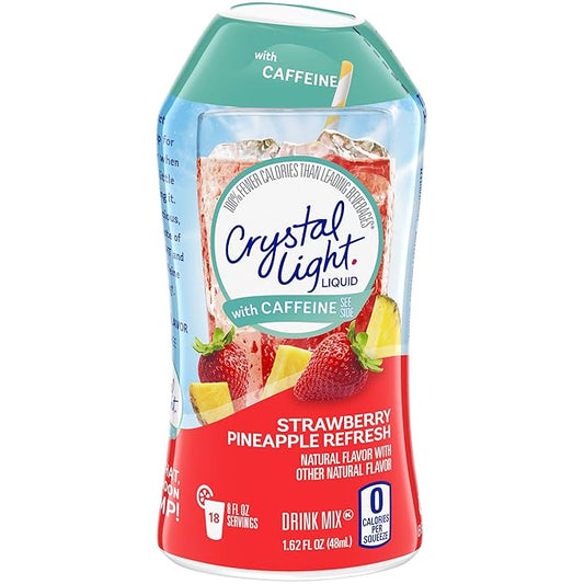 Crystal Light Liquid Strawberry Pineapple Refresh Energy Drink Mix with Caffeine (1.62 fl oz Bottle) (Pack of 1)