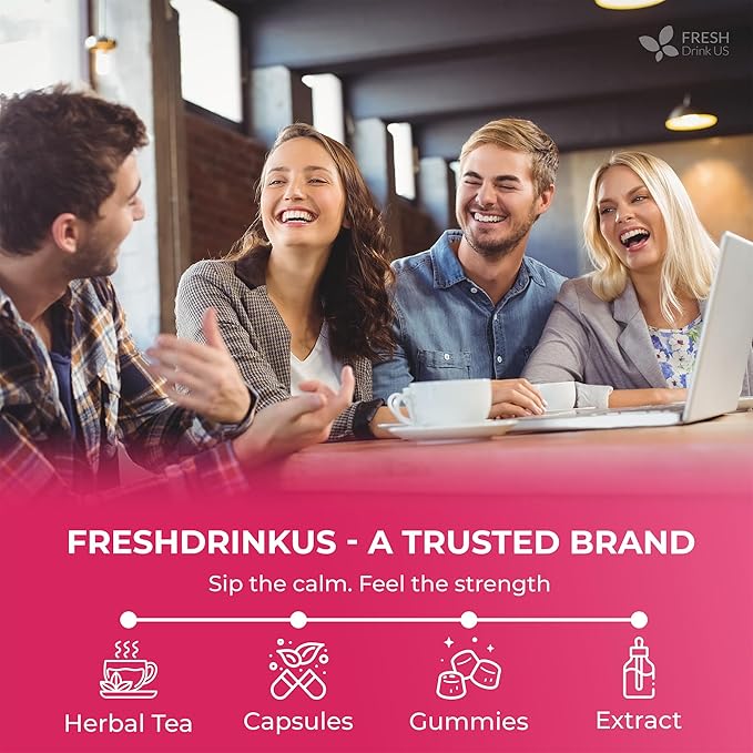 FreshDrinkUS, MenopauseSlim 40 Tea Bags – Herbal Blend with Rooibos, Dandelion Root, Matcha, Licorice, Cardamom & Black Cohosh – Smooth, Earthy Flavor – Premium Quality, Naturally Caffeine-Free Tea