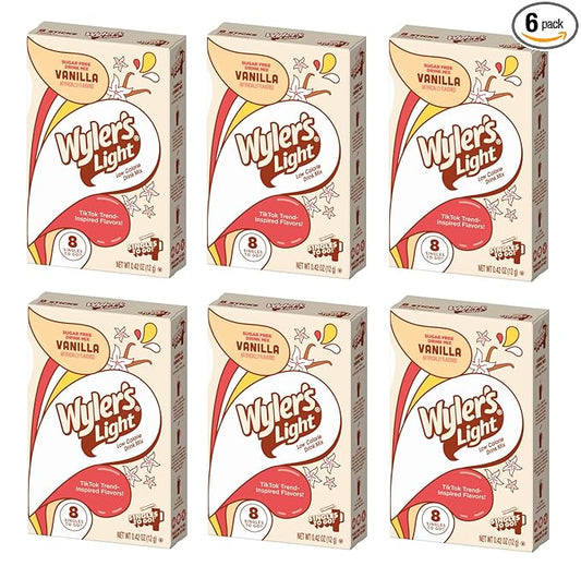 Wyler's Light Vanilla - Singles to Go Powdered Drink Mix - Pack of 6-8 Per Box 48 Total Servings - Delicious Tasting Vanilla Flavor