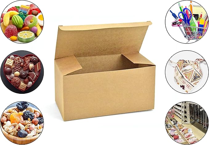 HUAPRINT Brown Gift Boxes with Lids 9x4.5x4.5 inch,24 Pcs Paper Gift Wrap Box Bulk for Presents,Birthday,Bridesmaid Proposal,Groomsmen Engagements,Christmas,Wedding Party Favor,Cupcake,Crafting,Holidays