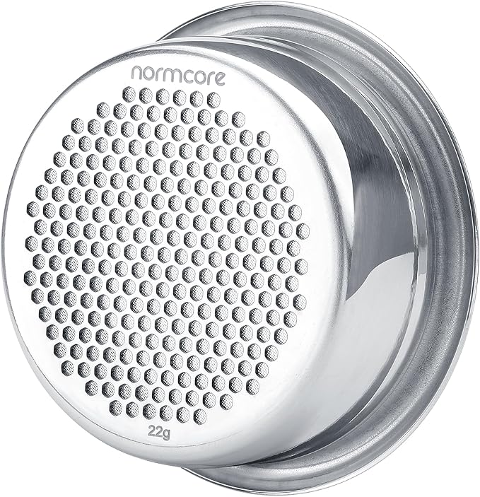 Normcore 58mm 22g Precision High Extraction Filter Basket, Double Layer Portafilter Basket Filter, 304 Stainless Steel, 0.8mm Thickness, Comes with a 58.5mm Puck Screen, 22 Gram