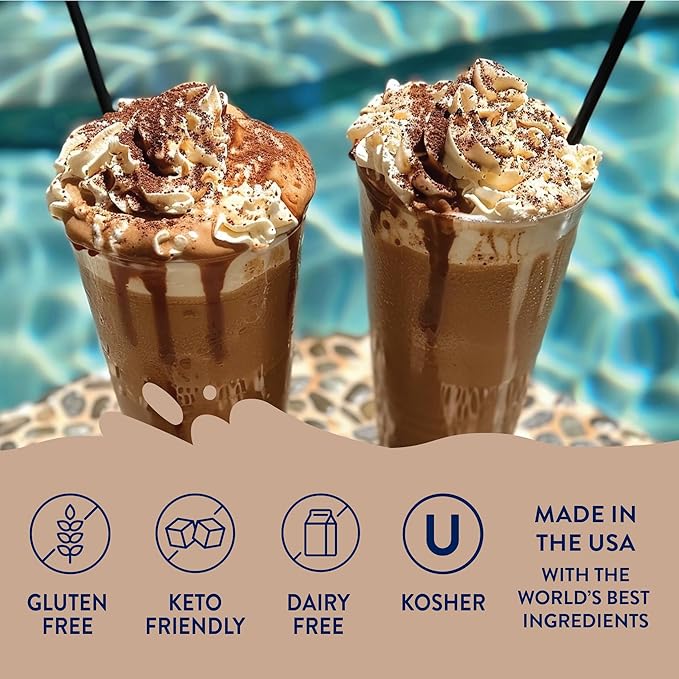 Jordan's Skinny Mixes Sugar Free Coffee Syrup, Mocha Coffee Flavoring Syrup, Zero Calorie Drink Mix, Lattes, Baking, Protein Shake or Cocktail, Dairy & Gluten Free, Kosher, 25.4 Fl Oz