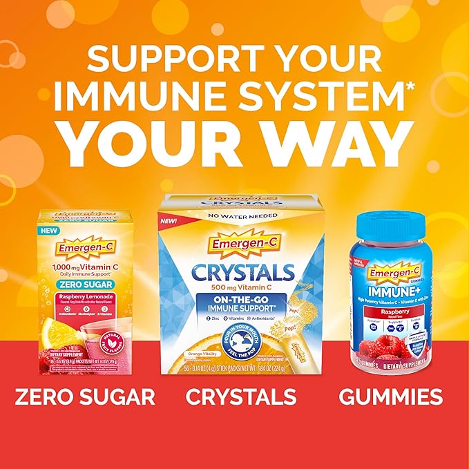 Emergen-C Hydration+ Sports Drink Mix with Vitamin C (,Raspberry Flavor),Electrolyte Replenishment,0.33 Ounce Powder Packets,(Pack of 36)