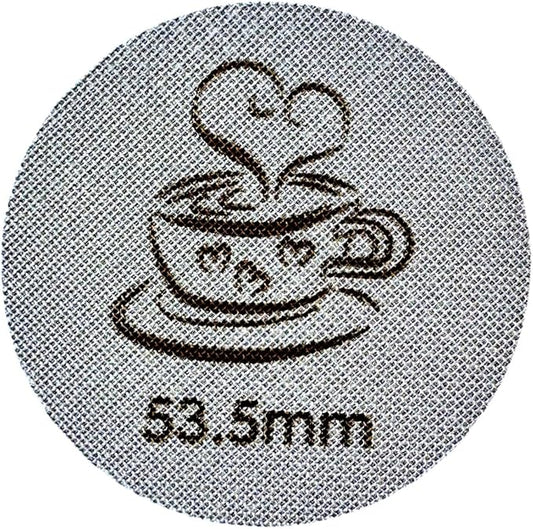 Espresso Puck Screen for 54mm Portafilter Basket, 1.7mm Thickness Made with 316 Stainless Steel, Coffee Machine Reusable Filter for Barista Accessories (54mm）