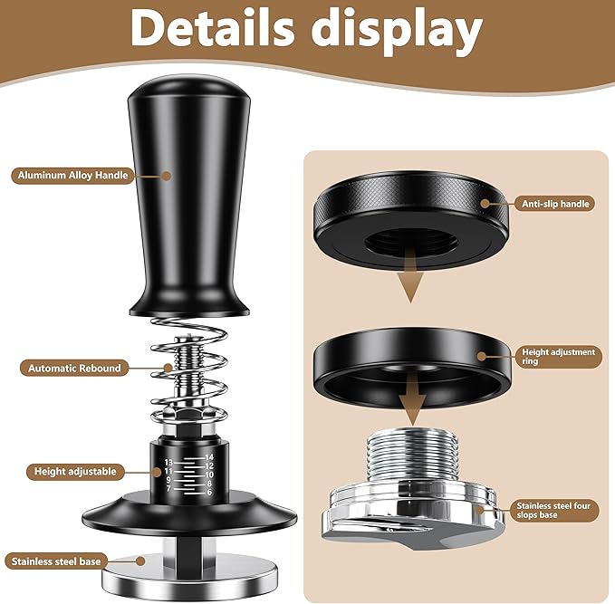 9 Pack Espresso Accessories Kit（Square）,58mm Espresso Tool Kit | Espresso Tamping Station | Coffee Distributor Tamper | WDT Tool | Dosing Funnel | Mother's Day Gift for Espresso Lovers